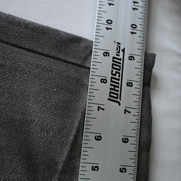 Gant 36x30 Brown Herringbone 100%‎ Cotton Pleated Cuffed Dress Pants